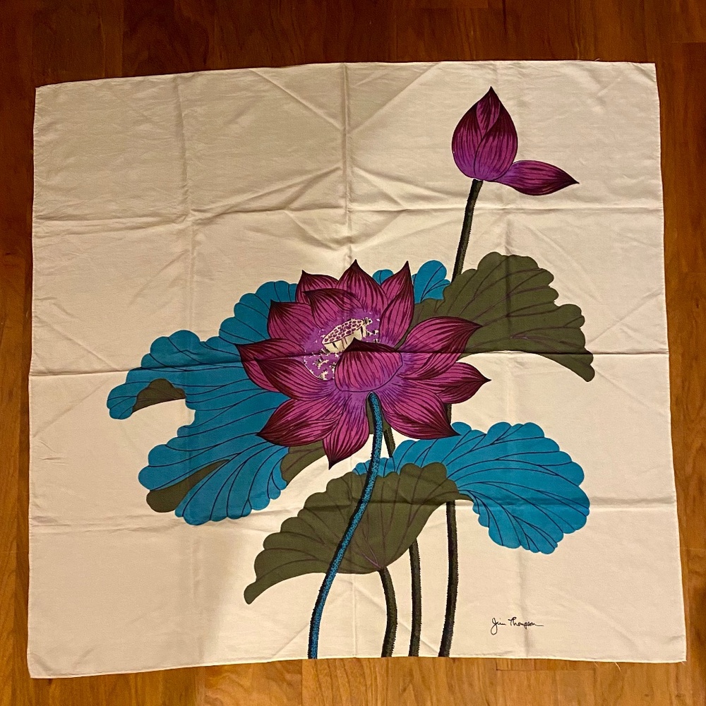 Jim Thompson Silk  Floral Vintage Scarf